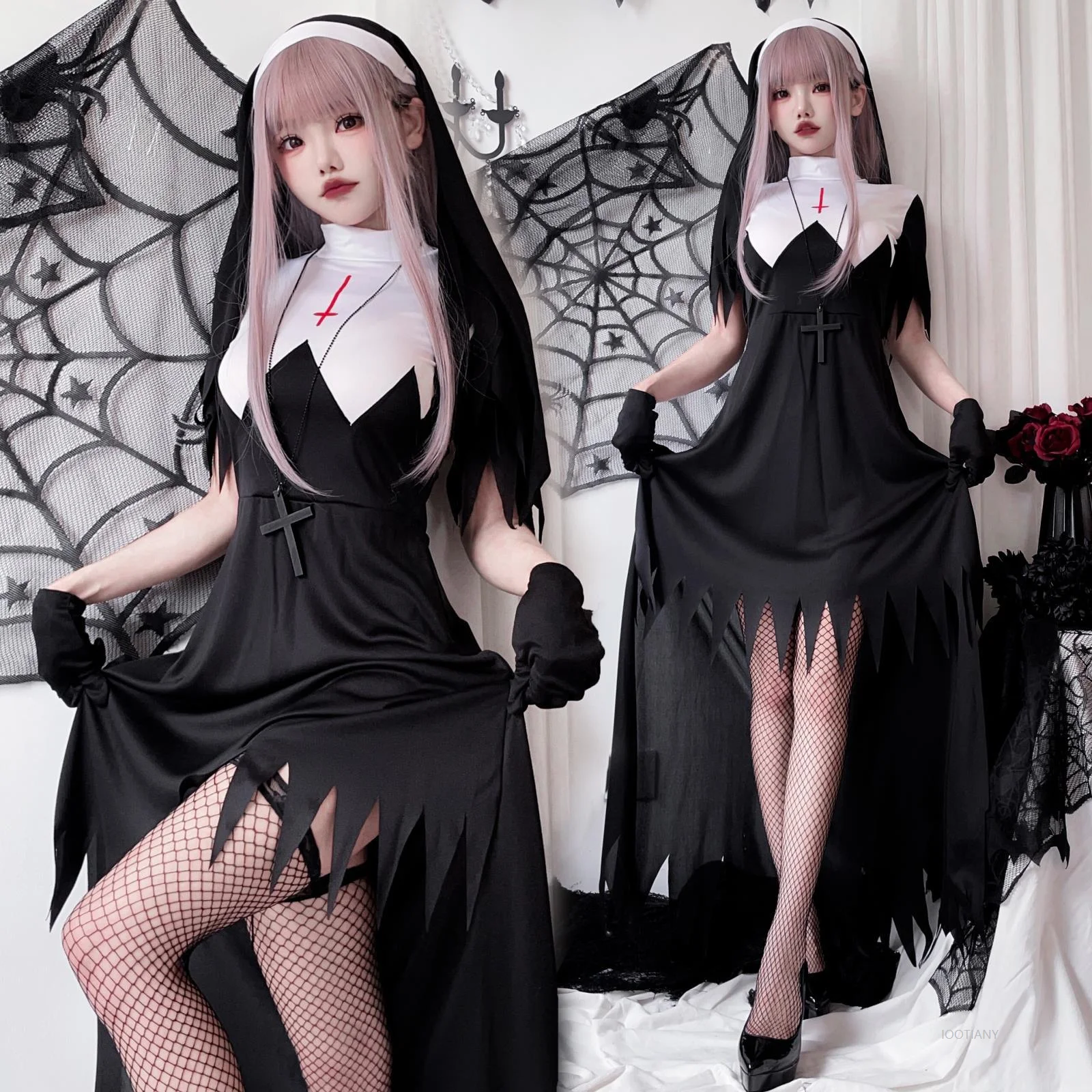 Halloween Nun Cosplay Costume Zombie Vampire Costume Masquerade Devil Costume Women's Festival Dress Sister Party Disguise Set
Halloween Nun Cosplay Costume Zombie Vampire Costume Masquerade Devil Costume Women's Festival Dress Sister Party Disguise Set