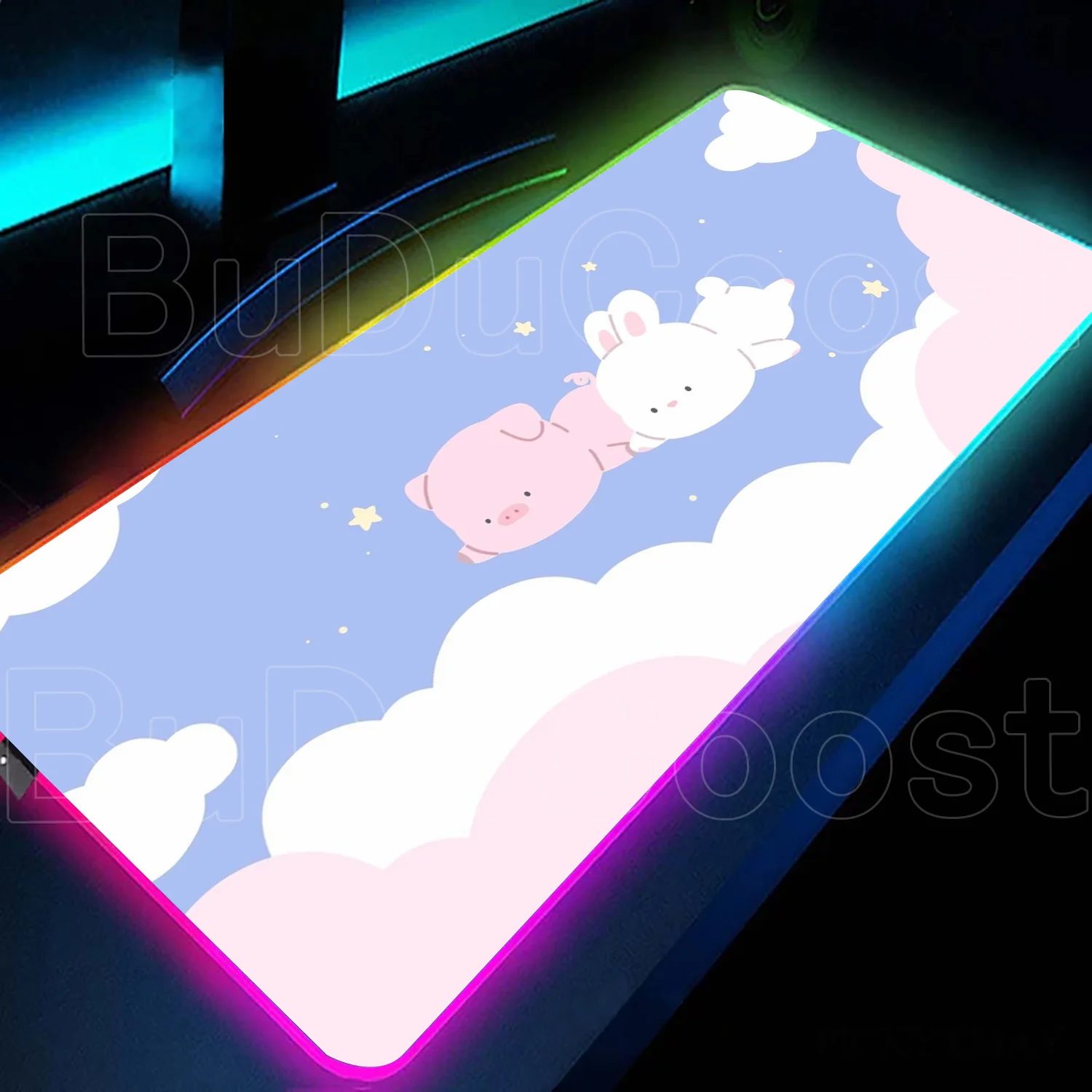 Cartoon Cute Rabbit RGB PC Gamer Keyboard Mouse Pad Anti Slip Rubber Mousepad LED Glowing Mouse Mats Computer Cute and Concise
Cartoon Cute Rabbit RGB PC Gamer Keyboard Mouse Pad Anti Slip Rubber Mousepad LED Glowing Mouse Mats Computer Cute and Concise