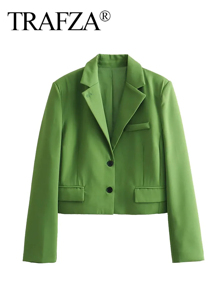TRAFZA Autumn Women Elegant Long Sleeved Turn Down Collar Green Suit Jacket Retro Multi Pocket Loose Button Jacket Mujer TRAF
TRAFZA Autumn Women Elegant Long Sleeved Turn Down Collar Green Suit Jacket Retro Multi Pocket Loose Button Jacket Mujer TRAF