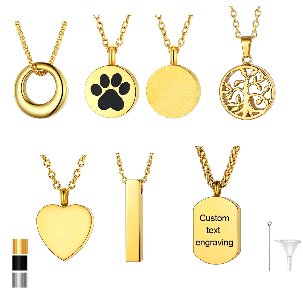 U7 Stainless Steel Urn Necklaces for Ashes of Loved Ones Pets Hairs Urn Round Circle Tree of Life Bar Custom Cremation Jewelry
U7 Stainless Steel Urn Necklaces for Ashes of Loved Ones Pets Hairs Urn Round Circle Tree of Life Bar Custom Cremation Jewelry
