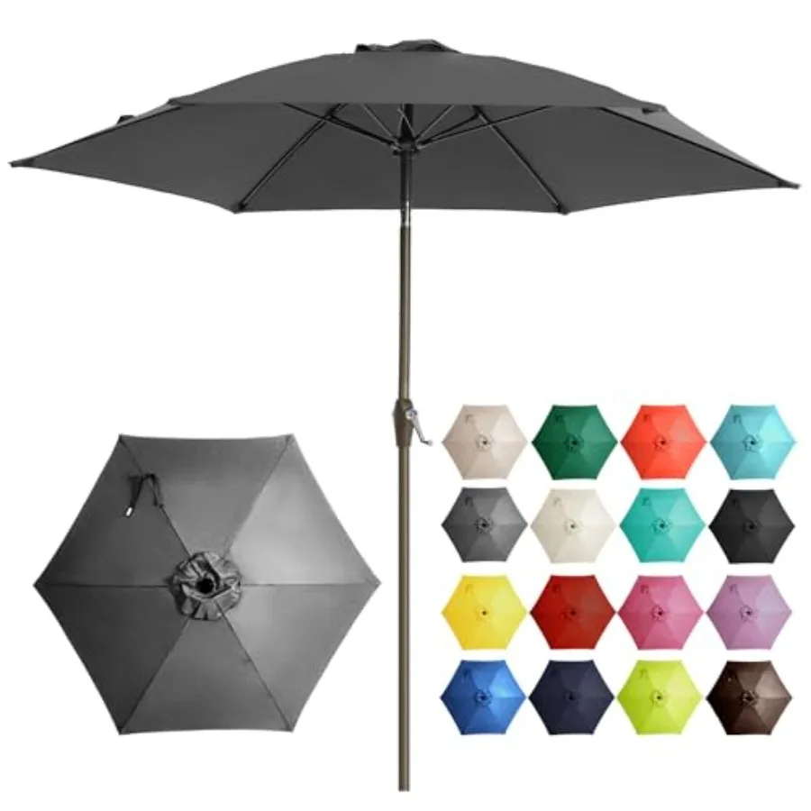 7.5FT Large Outdoor Patio Umbrella Market Table Umbrella-UV Resistant, Easy Push Button Tilt and Crank, 6 Sturdy Fiberglass Rib
7.5FT Large Outdoor Patio Umbrella Market Table Umbrella-UV Resistant, Easy Push Button Tilt and Crank, 6 Sturdy Fiberglass Rib