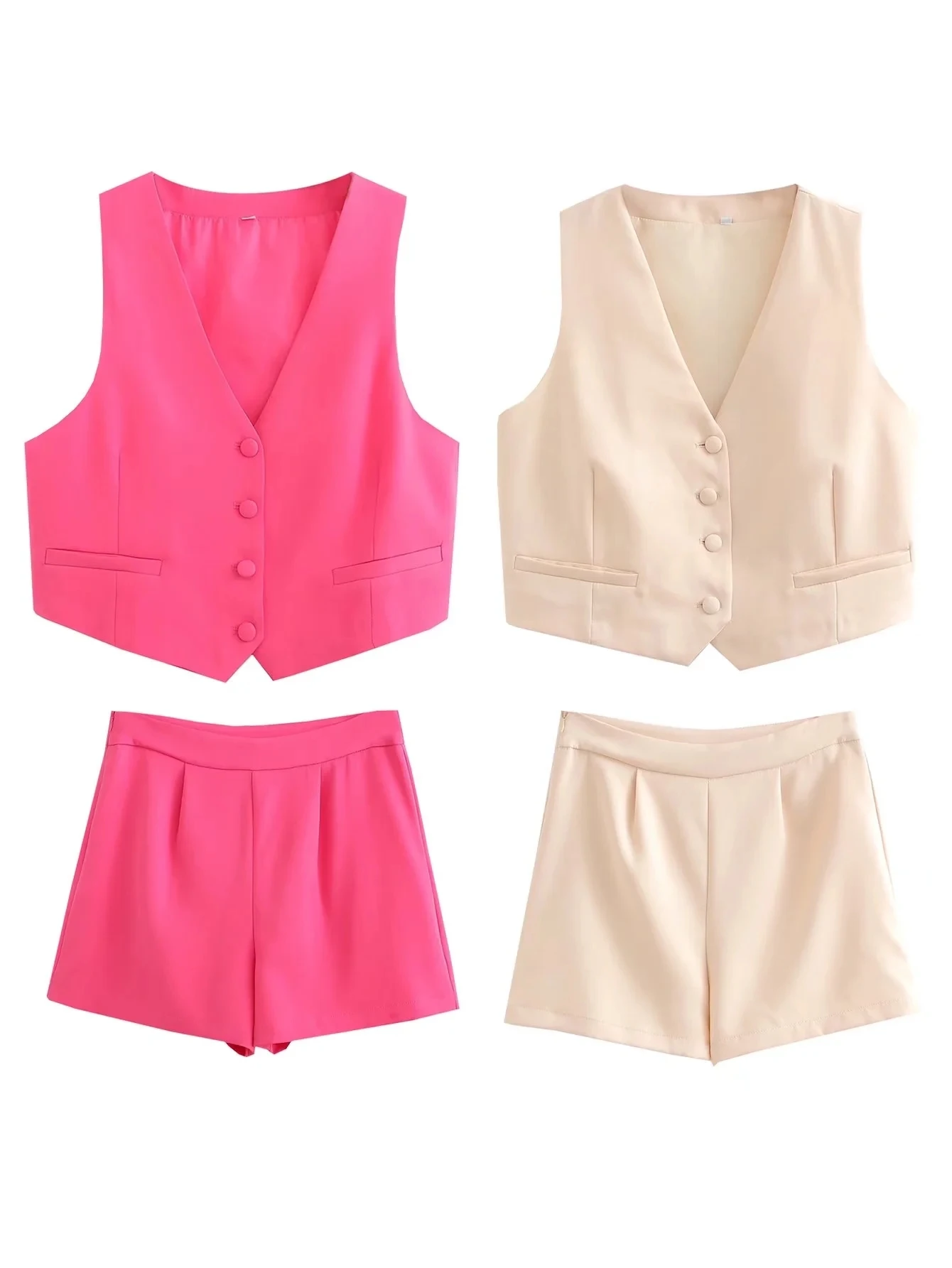 KAOPU ZA Women's Suit vest Set Women casual high-waisted Shorts set Spring/Summer fashion waistcoat top set
KAOPU ZA Women's Suit vest Set Women casual high-waisted Shorts set Spring/Summer fashion waistcoat top set