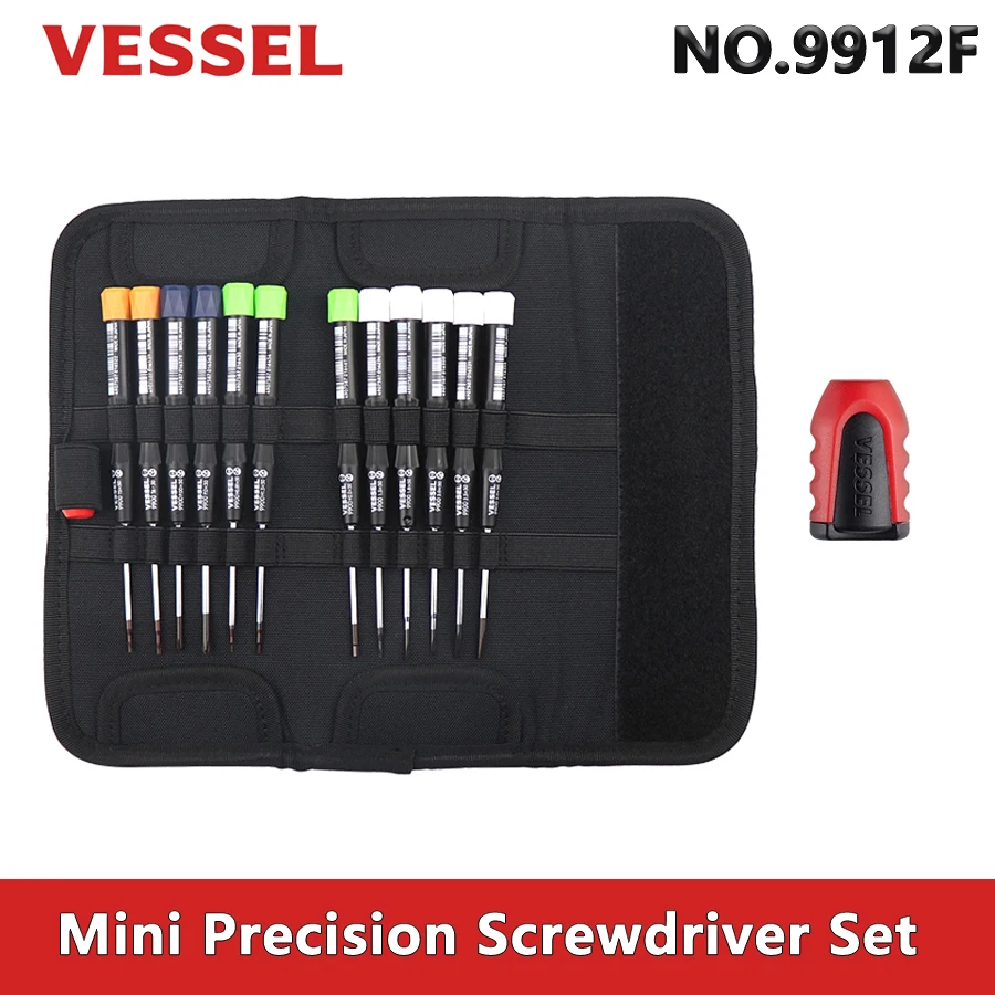 VESSEL 12Pcs Precision Screwdriver Set for Phillips Slotted Torx Hex with Tool Pouch and Magnetic Screw Holder NO.9912F
VESSEL 12Pcs Precision Screwdriver Set for Phillips Slotted Torx Hex with Tool Pouch and Magnetic Screw Holder NO.9912F