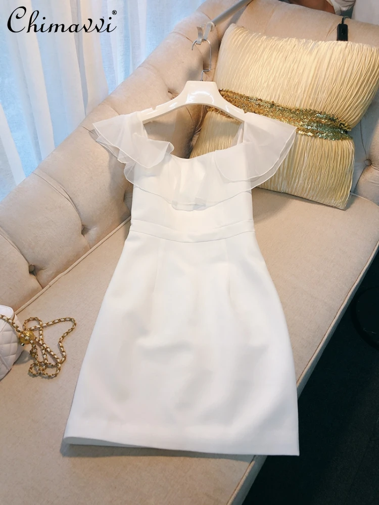 2024 Spring Summer French Style Temperament White Dress Ruffled Off Shoulder High Waist Sheath Commuter Party Women Mini Dress
2024 Spring Summer French Style Temperament White Dress Ruffled Off Shoulder High Waist Sheath Commuter Party Women Mini Dress
