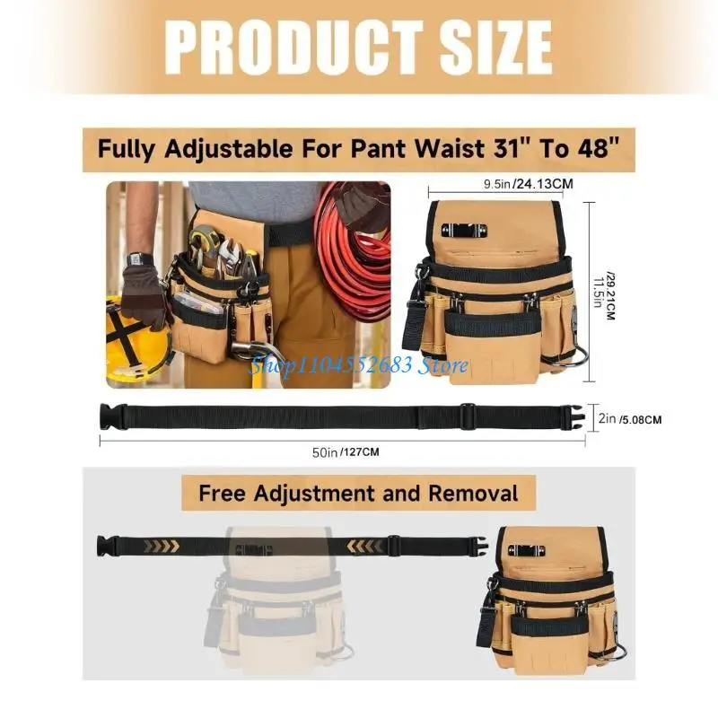 Tool Belt Adjustable Tool Bag with Wide Ergonomic Belt Detachable for Comfort
Tool Belt Adjustable Tool Bag with Wide Ergonomic Belt Detachable for Comfort