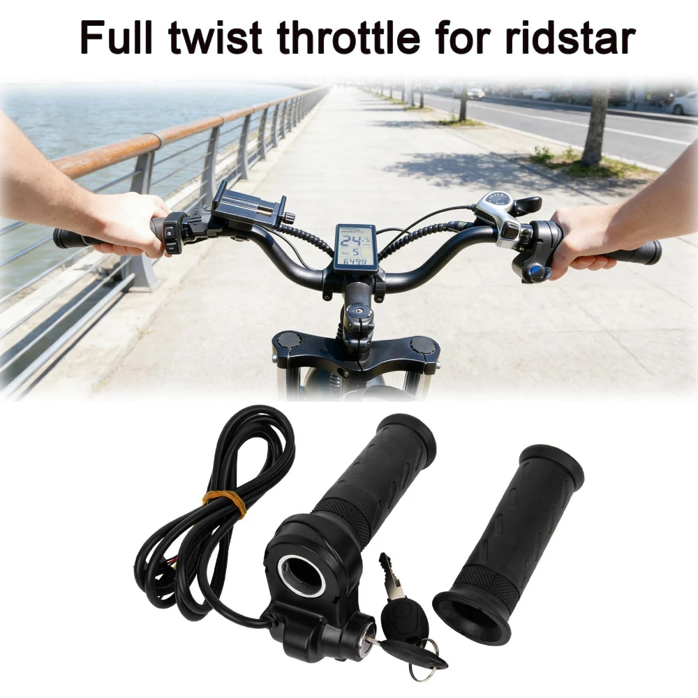 22MM 3 Pin Ebike Full Twist Throttle with Key Lock Universal Electric Bike Throttle Replacement for Ridstar Q20
22MM 3 Pin Ebike Full Twist Throttle with Key Lock Universal Electric Bike Throttle Replacement for Ridstar Q20