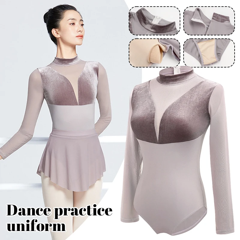 Velvet Patchwork Ballet Leotard Women Stand Collar Long Sleeves Ballerina Classical Dancewear Gymnastics Yoga Tights Performance
Velvet Patchwork Ballet Leotard Women Stand Collar Long Sleeves Ballerina Classical Dancewear Gymnastics Yoga Tights Performance