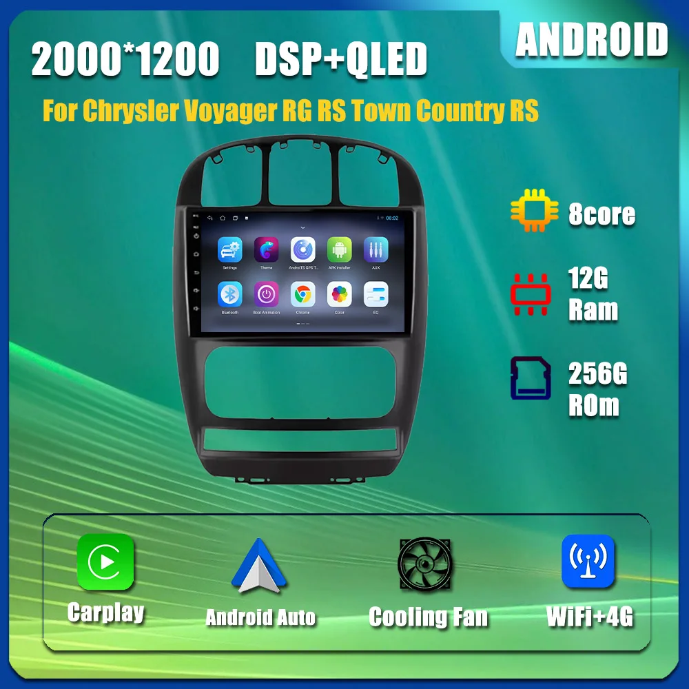 for Chrysler Voyager RG RS Town & Country RS 2000 - 2007 Android Auto Carplay Car Radio Multimedia Player GPS Navi DSP Stereo
for Chrysler Voyager RG RS Town & Country RS 2000 - 2007 Android Auto Carplay Car Radio Multimedia Player GPS Navi DSP Stereo