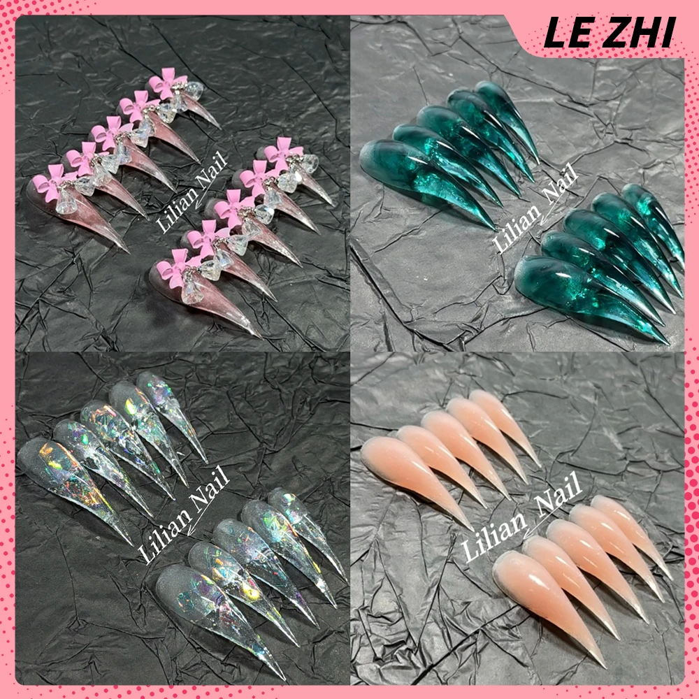 Handmade 10Pcs Dragon Shape Claw Cat Claws Thick Shiny Broken Diamonds Press On Nails Reusable Long Cuspidal Acrylic Fake Nail
Handmade 10Pcs Dragon Shape Claw Cat Claws Thick Shiny Broken Diamonds Press On Nails Reusable Long Cuspidal Acrylic Fake Nail