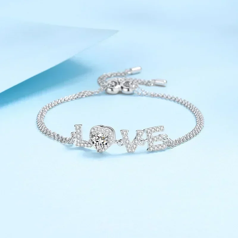 Classic Heart Style Luxury 0.5CT Moissanite LOVE Bracelet for Women, Platinum PT950 White Gold Bracelets Diamond Gift D color
Classic Heart Style Luxury 0.5CT Moissanite LOVE Bracelet for Women, Platinum PT950 White Gold Bracelets Diamond Gift D color