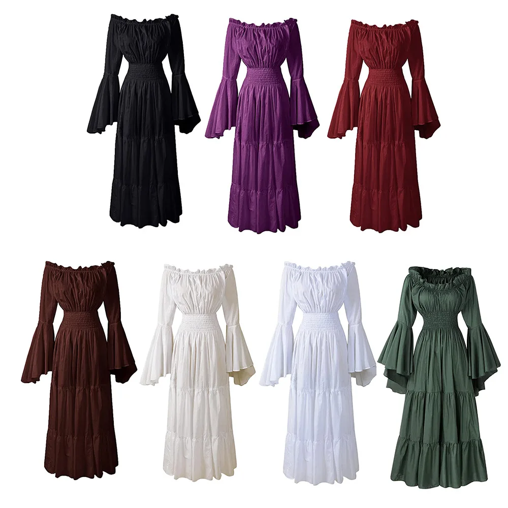 Halloween Woman Medieval Princess Flare Sleeve Dress Polyester Plus Size Skinny Female Retro Palace Renaissance Gothic Ball Gown
Halloween Woman Medieval Princess Flare Sleeve Dress Polyester Plus Size Skinny Female Retro Palace Renaissance Gothic Ball Gown