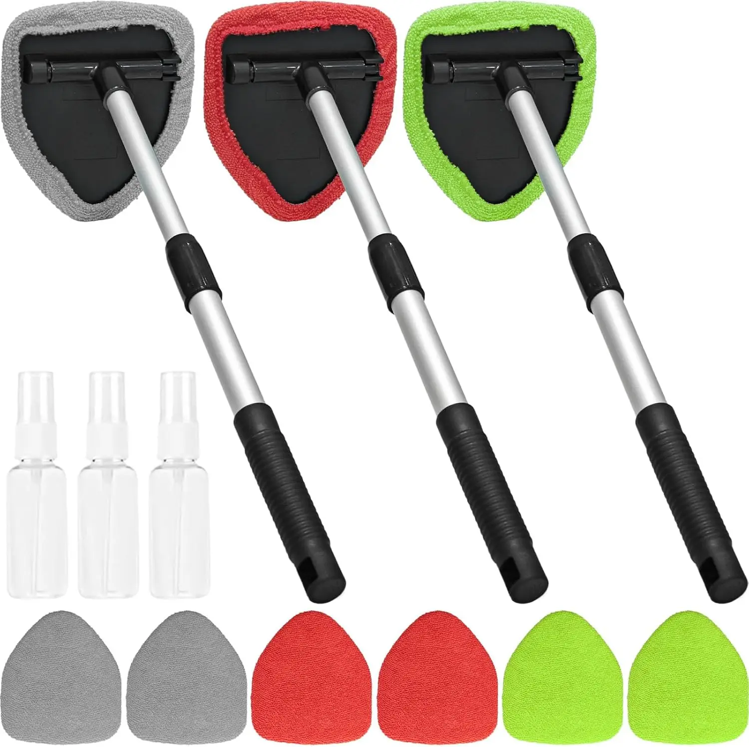 3 Pieces Windshield Cleaning Tool Inside Car Window Cleaner Cleaning Tool with Extendable Handle, 9 Microfiber Pads and 3 Spray
3 Pieces Windshield Cleaning Tool Inside Car Window Cleaner Cleaning Tool with Extendable Handle, 9 Microfiber Pads and 3 Spray