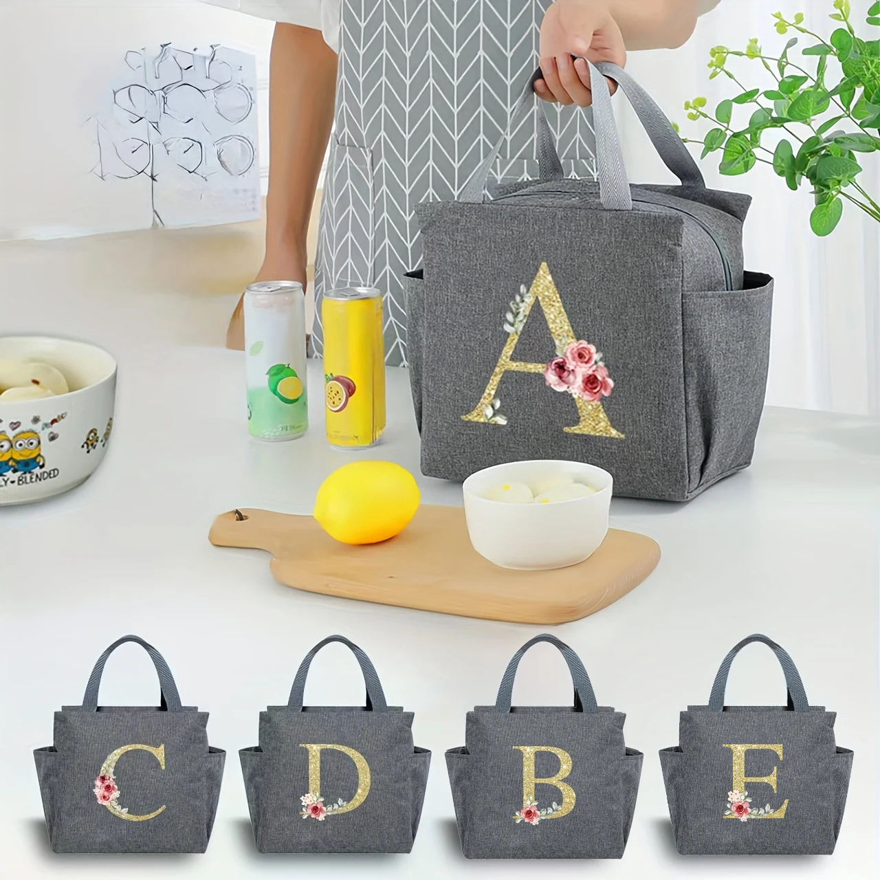 Golden letter Printed Insulated Lunch Bag with Internal Waterproof Cold Insulation Ice Pack Large Capacity Commuting Storage Bag
Golden letter Printed Insulated Lunch Bag with Internal Waterproof Cold Insulation Ice Pack Large Capacity Commuting Storage Bag