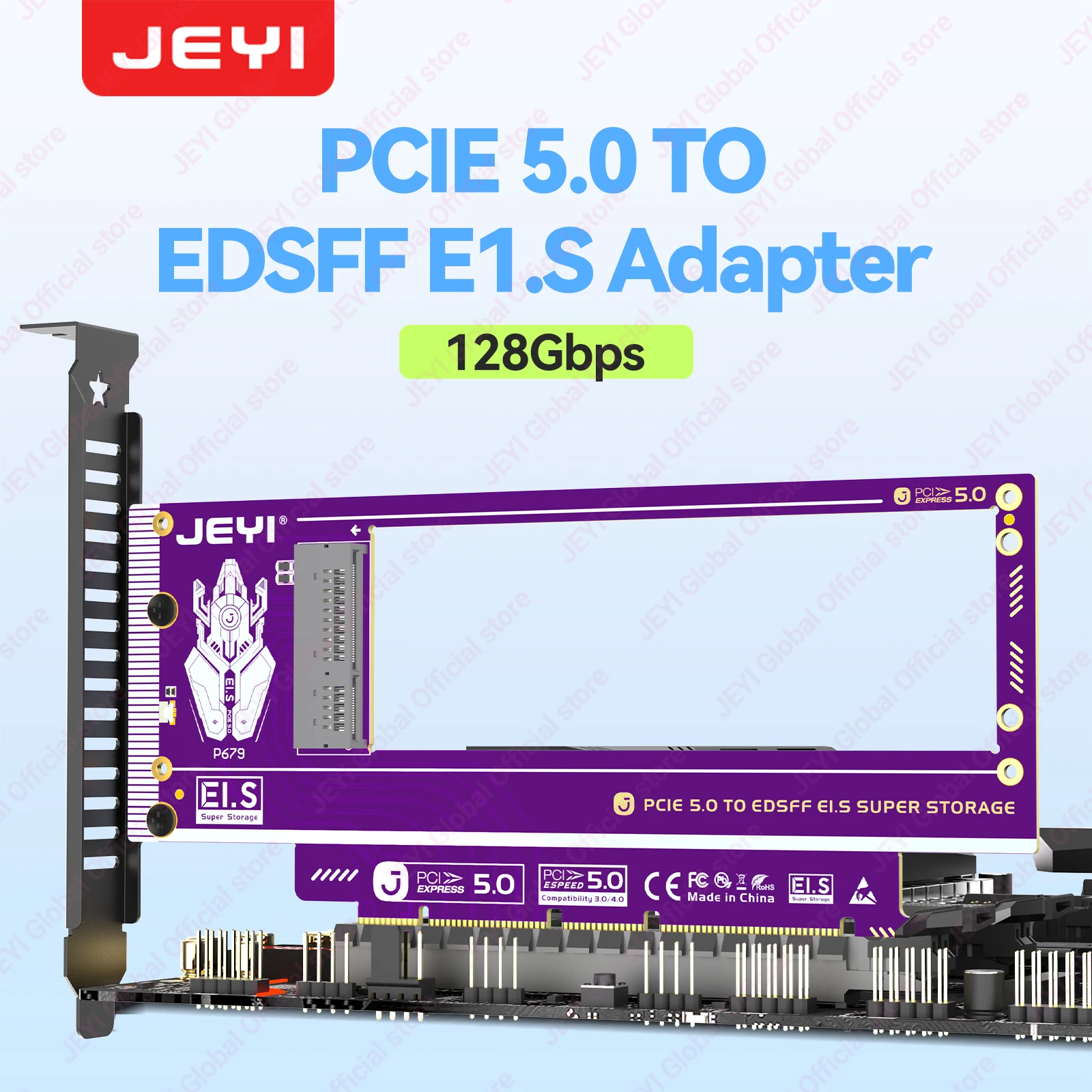 JEYI PCIe 5.0 to NVMe Ruler 2U GEN-Z EDSFF Adapter Card 128Gbps Support x4/x8/x16 with E1.S SSD with Heatsink PM9A3 PM9D3 P5801X
JEYI PCIe 5.0 to NVMe Ruler 2U GEN-Z EDSFF Adapter Card 128Gbps Support x4/x8/x16 with E1.S SSD with Heatsink PM9A3 PM9D3 P5801X