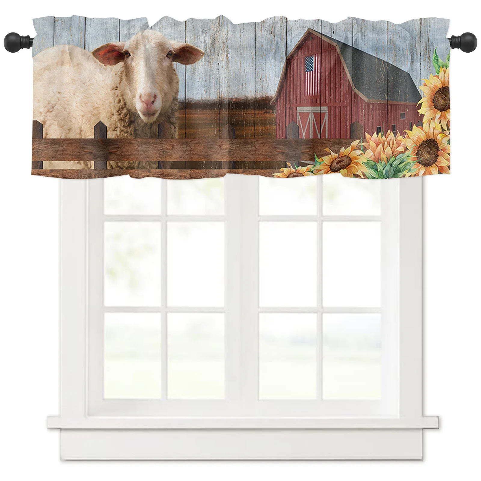 ZEDLIYU Valances for Windows Kitchen Living Room Small Window Valance Farm Sheep Sunflower 1 Panel
ZEDLIYU Valances for Windows Kitchen Living Room Small Window Valance Farm Sheep Sunflower 1 Panel