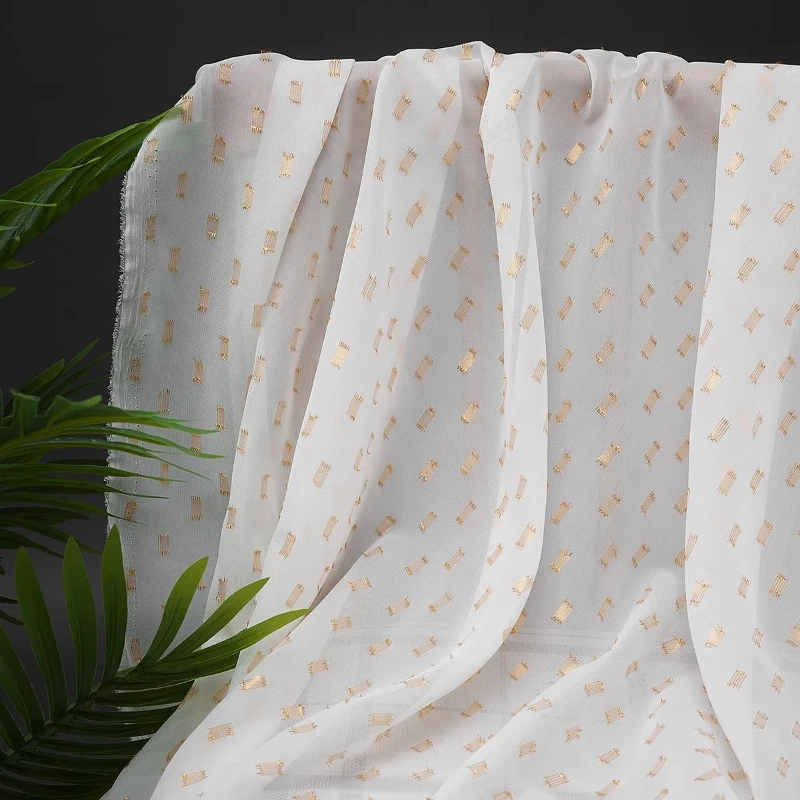 Gold Jacquard Chiffon Fabric Summer Dress Lightweight Breathable Top Wrinkle Resistant Wear Resistant Designer Clothing Fabric
Gold Jacquard Chiffon Fabric Summer Dress Lightweight Breathable Top Wrinkle Resistant Wear Resistant Designer Clothing Fabric