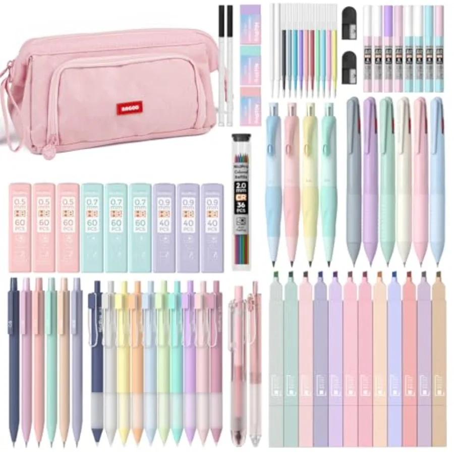 Aesthetic School Supplies with Cute Pen Case 12 Pastel Highlighters 12 Color and Black Ink Gel Pens 10 Mechanical Pencils 0.5 0
Aesthetic School Supplies with Cute Pen Case 12 Pastel Highlighters 12 Color and Black Ink Gel Pens 10 Mechanical Pencils 0.5 0