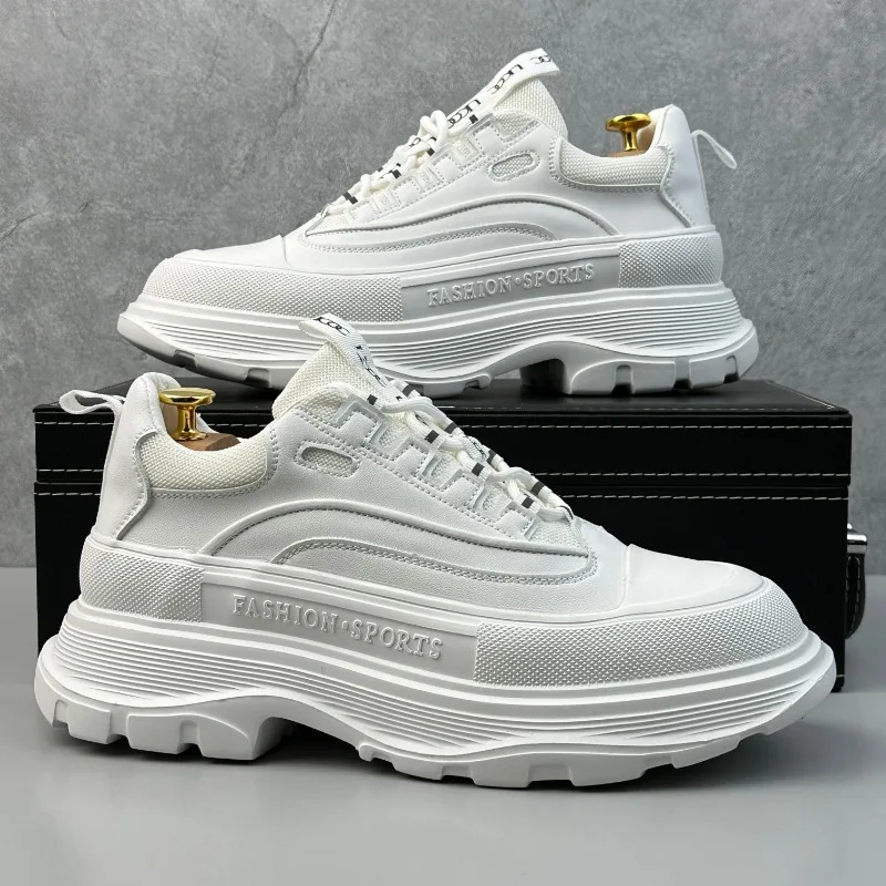 Taller Men's Shoes White Breathable Men Thick Soled Sneakers Fashion Platform Lace Up Men Casual Shoes Black White
Taller Men's Shoes White Breathable Men Thick Soled Sneakers Fashion Platform Lace Up Men Casual Shoes Black White