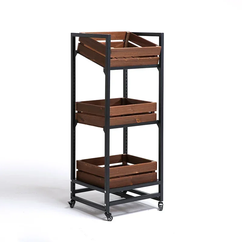 Wheeled fruit display rack, supermarket convenience store dump, movable Nakajima solid wood multi-layer promotional truck bread
Wheeled fruit display rack, supermarket convenience store dump, movable Nakajima solid wood multi-layer promotional truck bread
