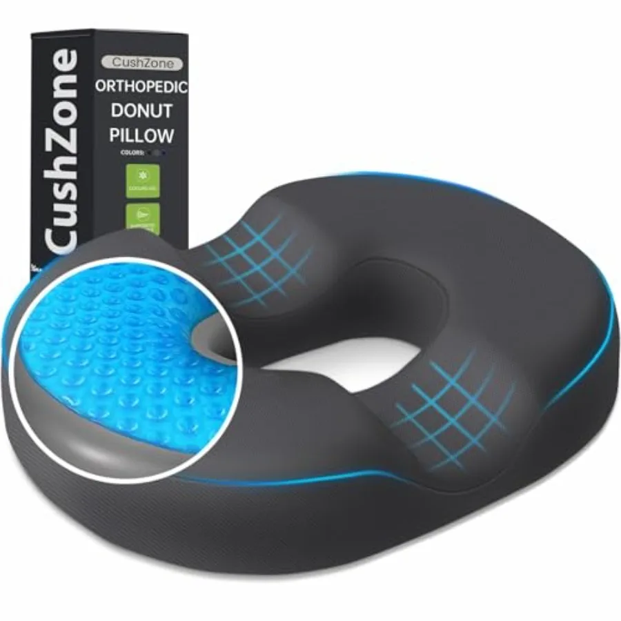 Donut Pillow Seat Cushion - Cooling Gel Donut Chair Cushions Memory Foam Seat Cushion for Office and Home Car Seat Cushion and
Donut Pillow Seat Cushion - Cooling Gel Donut Chair Cushions Memory Foam Seat Cushion for Office and Home Car Seat Cushion and