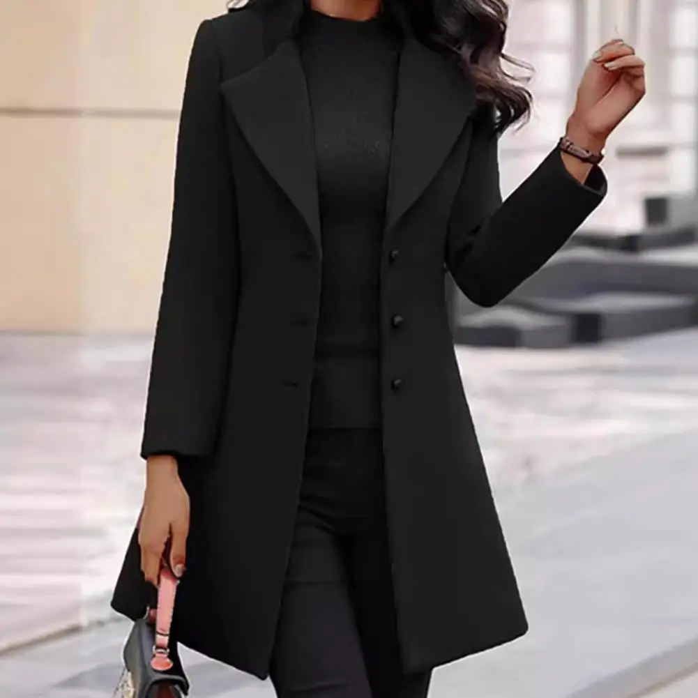 Women Fitted Coat Elegant Women's Woolen Jacket with Turn-down Collar Slim Fit for Commuting Dating in Spring Fall Winter Casual
Women Fitted Coat Elegant Women's Woolen Jacket with Turn-down Collar Slim Fit for Commuting Dating in Spring Fall Winter Casual