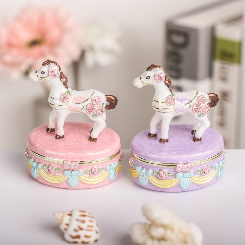 SHINNYGIFTS Classic Metal Jewelry Box Oval Trinket Box Organizer with Horse Decorative for Ring, Earrings, Gift for Girls
SHINNYGIFTS Classic Metal Jewelry Box Oval Trinket Box Organizer with Horse Decorative for Ring, Earrings, Gift for Girls