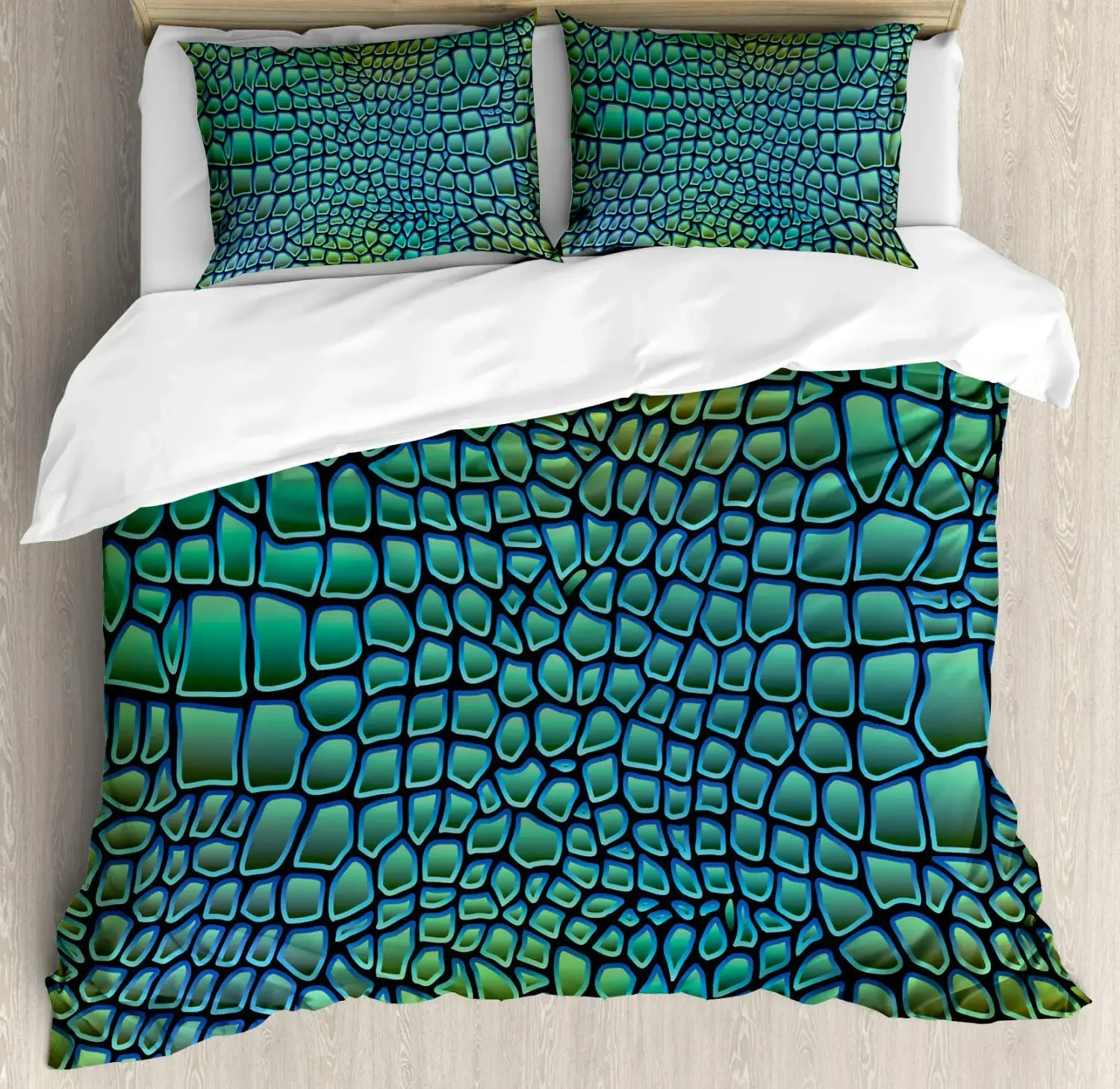 Abstract Duvet Cover Set, Alligator Skin African Animal Crocodile Quilt Cover, 3 Piece Bedding Set with Pillow Shams, Full Size
Abstract Duvet Cover Set, Alligator Skin African Animal Crocodile Quilt Cover, 3 Piece Bedding Set with Pillow Shams, Full Size
