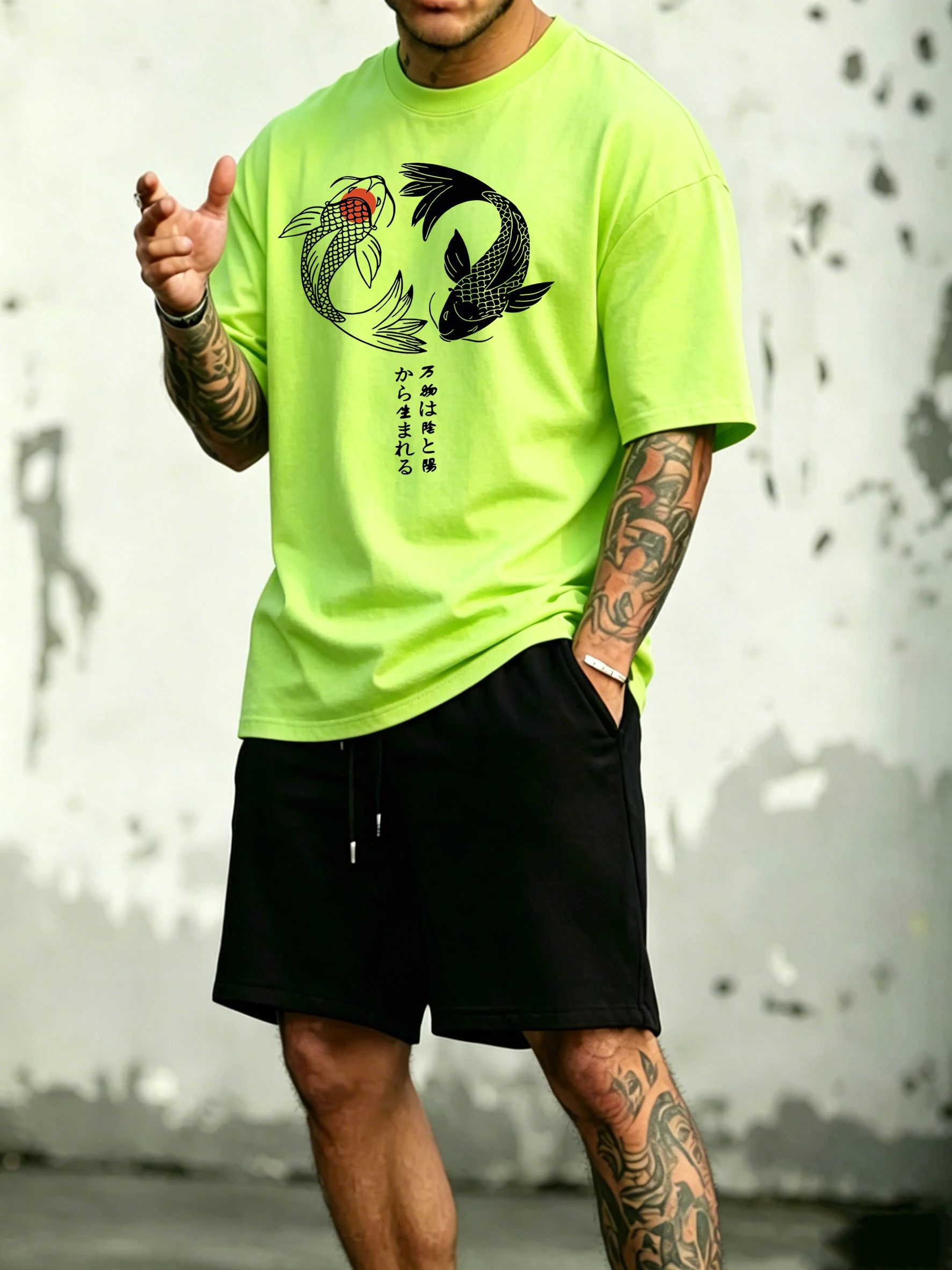 Japanese Koi Harajuku Illustration Printed Cotton Summer Casual Men Tee Suit Breathable Stretch Short Pants Soft Sportswear
Japanese Koi Harajuku Illustration Printed Cotton Summer Casual Men Tee Suit Breathable Stretch Short Pants Soft Sportswear