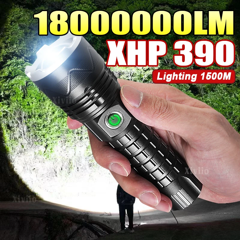 Most Powerful XHP390 Flashlight Rechargeable Portable Torch Telescopic Zoom Tactical Lantern Emergency Hiking Camping Flashlight
Most Powerful XHP390 Flashlight Rechargeable Portable Torch Telescopic Zoom Tactical Lantern Emergency Hiking Camping Flashlight