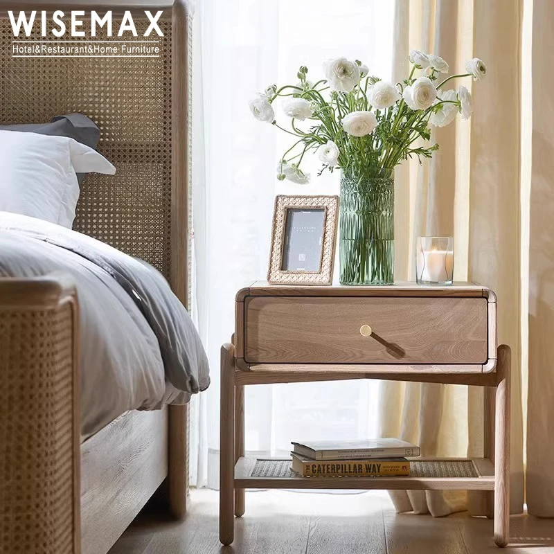 WISEMAX FURNITURE Japanese Style Modern Bedside Tables Bedroom Furniture Solid Wood Simple Rattan Bed Night Stands for Hotel
WISEMAX FURNITURE Japanese Style Modern Bedside Tables Bedroom Furniture Solid Wood Simple Rattan Bed Night Stands for Hotel