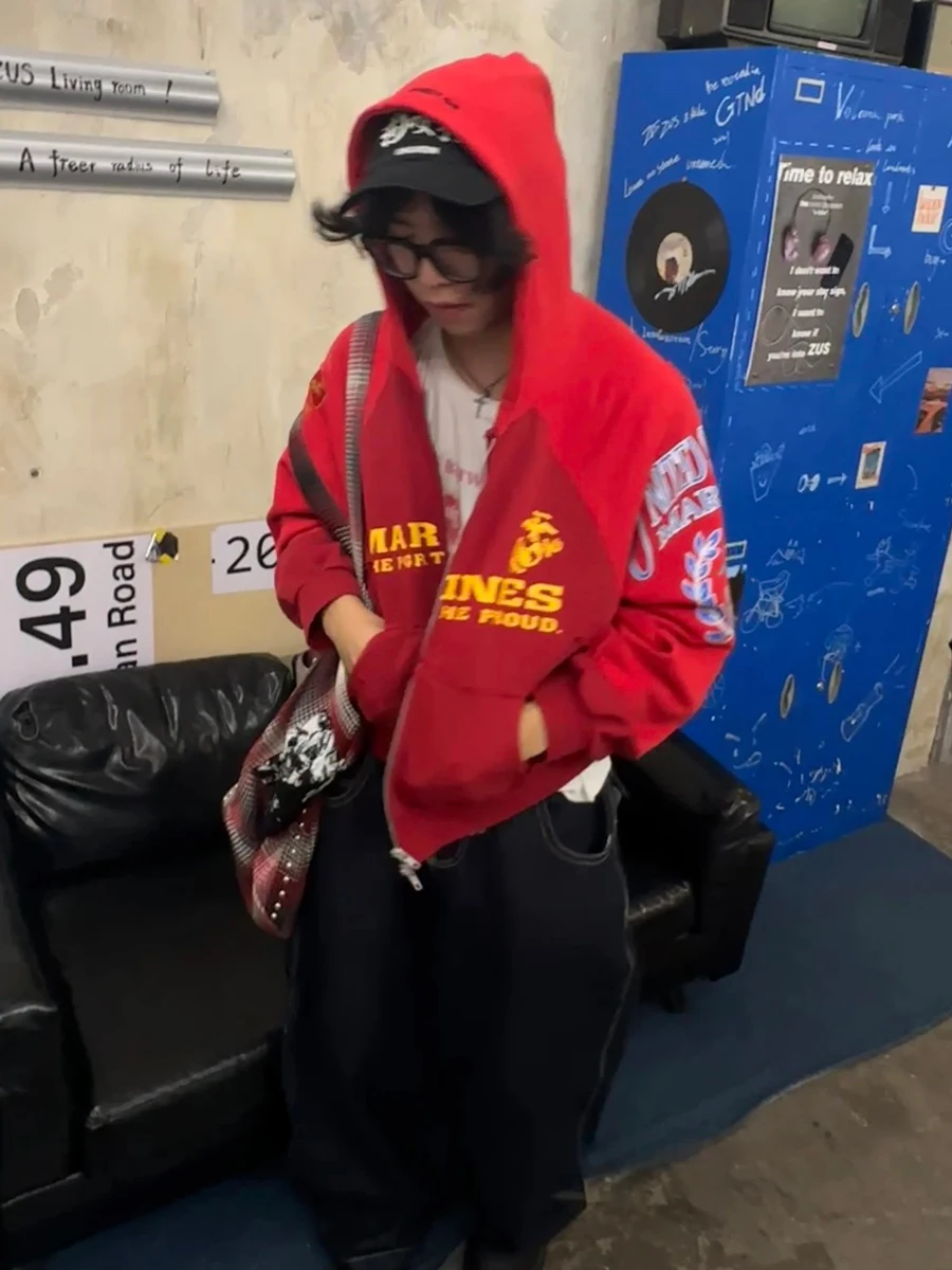 High Quali Ailz Project Hoodie Zipper Jaet Red Weathered Ribbing Splicing ex Long Sve Warm Cardigan for Casual ...
High Quali Ailz Project Hoodie Zipper Jaet Red Weathered Ribbing Splicing ex Long Sve Warm Cardigan for Casual ...