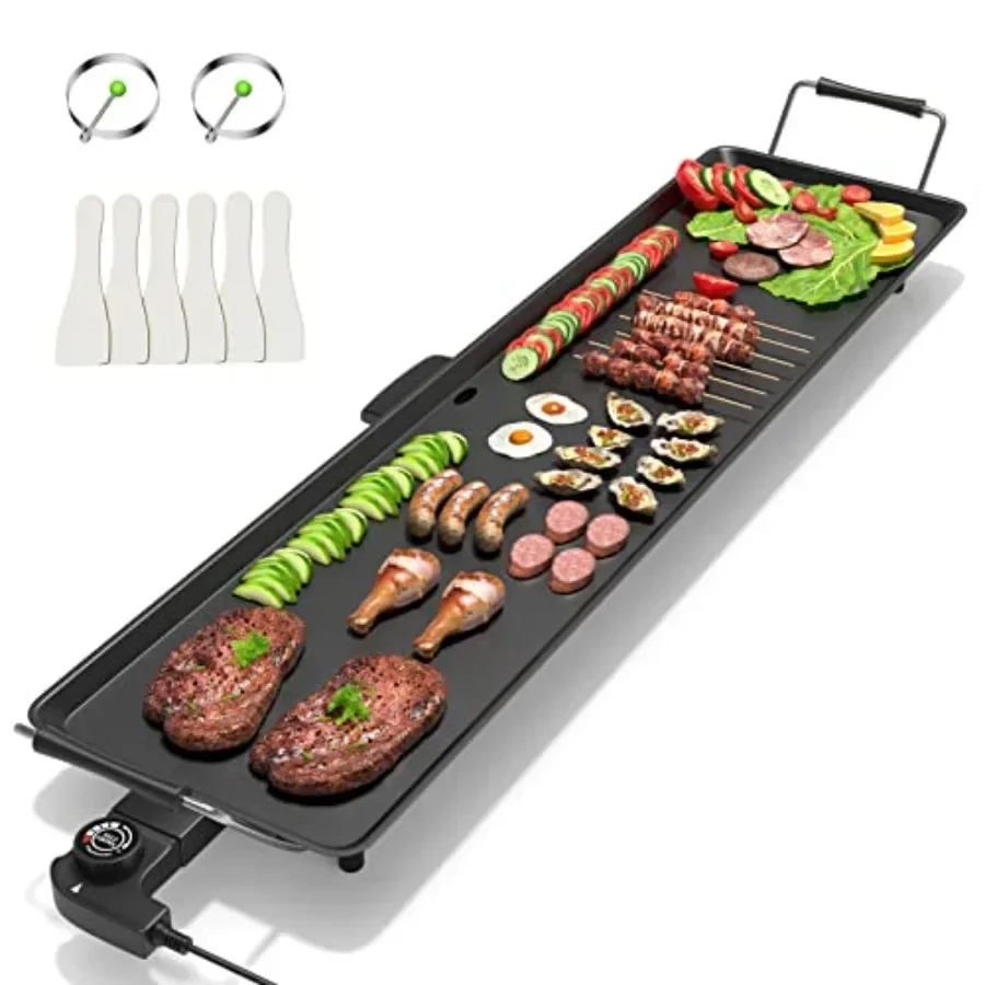 Electric Griddle Teppanyaki Grill for indoor outdoor use, nonstick extra large cooking plate in black, 2000W with adjustable te
Electric Griddle Teppanyaki Grill for indoor outdoor use, nonstick extra large cooking plate in black, 2000W with adjustable te