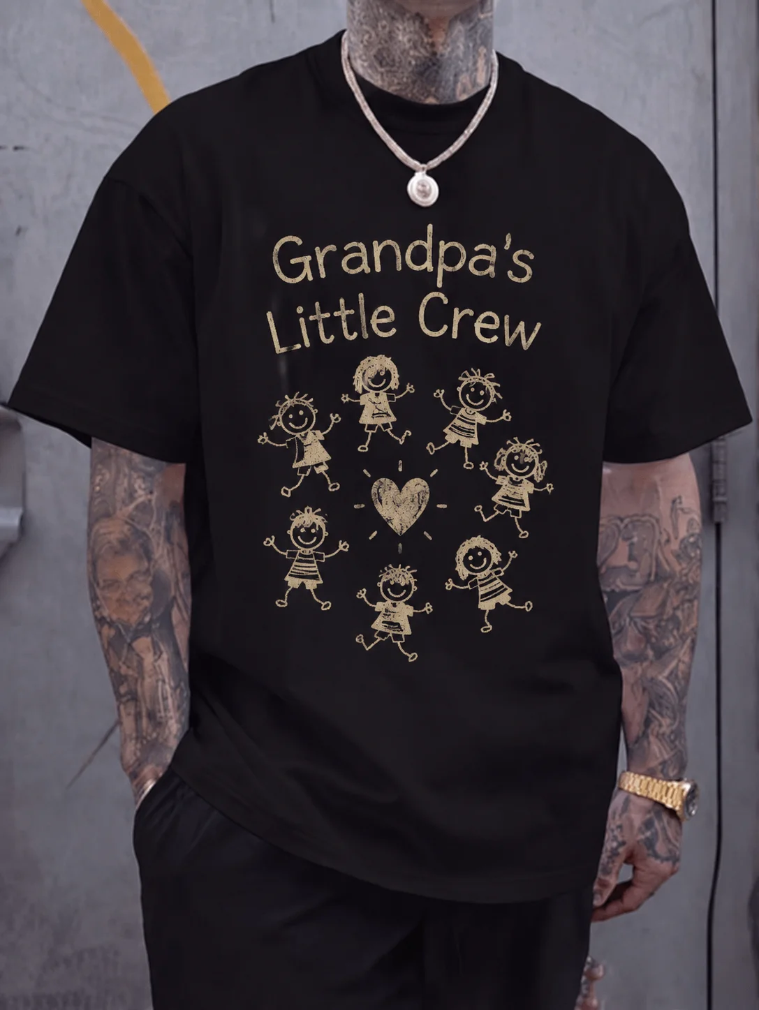Men Graphic Tee Short Sleeve Classic Grandpa's Little Crew Vintage Retro Printed Family Graphic Streetwear Casual Family
Men Graphic Tee Short Sleeve Classic Grandpa's Little Crew Vintage Retro Printed Family Graphic Streetwear Casual Family