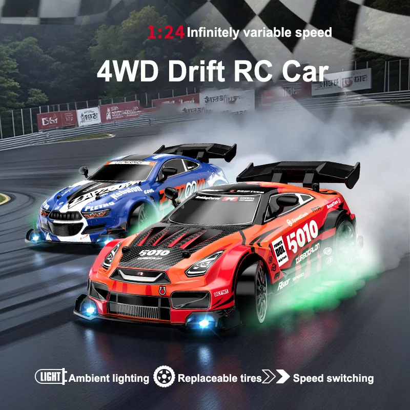 New 1:24 4WD High-speed Drift Remote Control Car Continuously Variable Speed Racing RC Racing Toy Car Model Children's Gift
New 1:24 4WD High-speed Drift Remote Control Car Continuously Variable Speed Racing RC Racing Toy Car Model Children's Gift