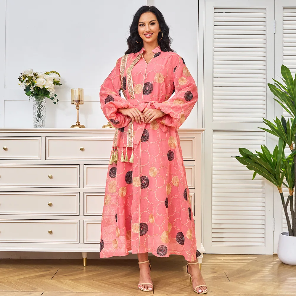 Dubai Robe Sequined Dress Muslim Robe Women's Clothing Dubai Embroidery Pendant Clothing Long Temperament
Dubai Robe Sequined Dress Muslim Robe Women's Clothing Dubai Embroidery Pendant Clothing Long Temperament