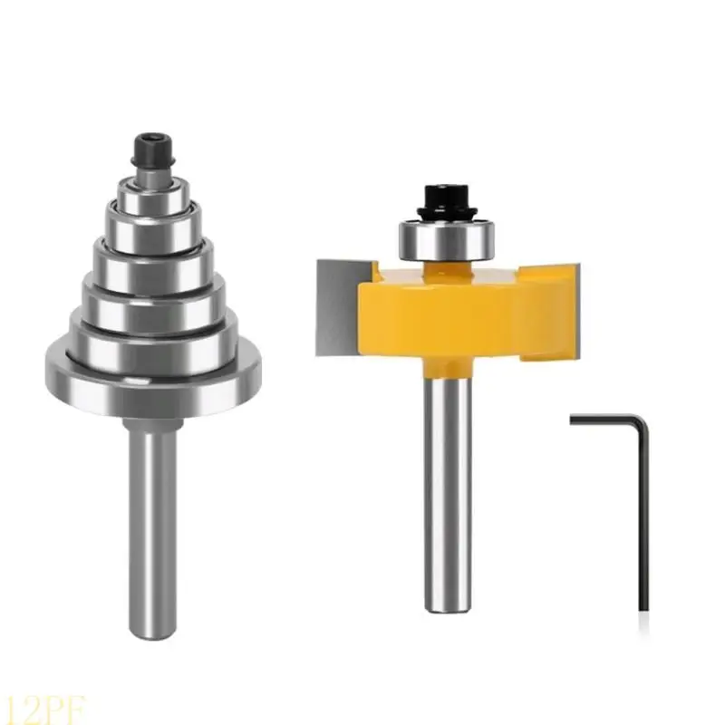 12PF 2pcs Rabbet Router Bit with 6 Bearings Multi-Rabbeting Router Bit Tools for Hard Softwood, Synthetic Board
12PF 2pcs Rabbet Router Bit with 6 Bearings Multi-Rabbeting Router Bit Tools for Hard Softwood, Synthetic Board