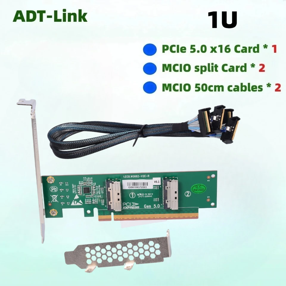 Комплект адаптеров PCIe 5.0 X16: плата MCIO для PCI-E 5.0 Riser Backplane для независимых графических процессоров GPU, внешняя расширительная плата NIC/X16/X8 Split
Комплект адаптеров PCIe 5.0 X16: плата MCIO для PCI-E 5.0 Riser Backplane для независимых графических процессоров GPU, внешняя расширительная плата NIC/X16/X8 Split