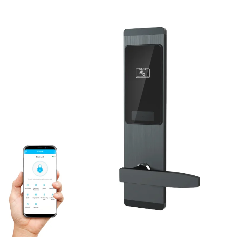 RFID Keyless Entry TTHotel Card Lock Free Management System Wood Stainless Steel Hotel Rfid Smart Lock
RFID Keyless Entry TTHotel Card Lock Free Management System Wood Stainless Steel Hotel Rfid Smart Lock