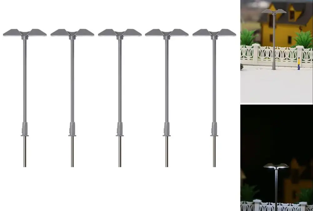 5 Model Station Lights With LED Streetlights 3V Z-gauge 1:200-220 Railway And Architectural Model Layouts, Landscape Decoration
5 Model Station Lights With LED Streetlights 3V Z-gauge 1:200-220 Railway And Architectural Model Layouts, Landscape Decoration