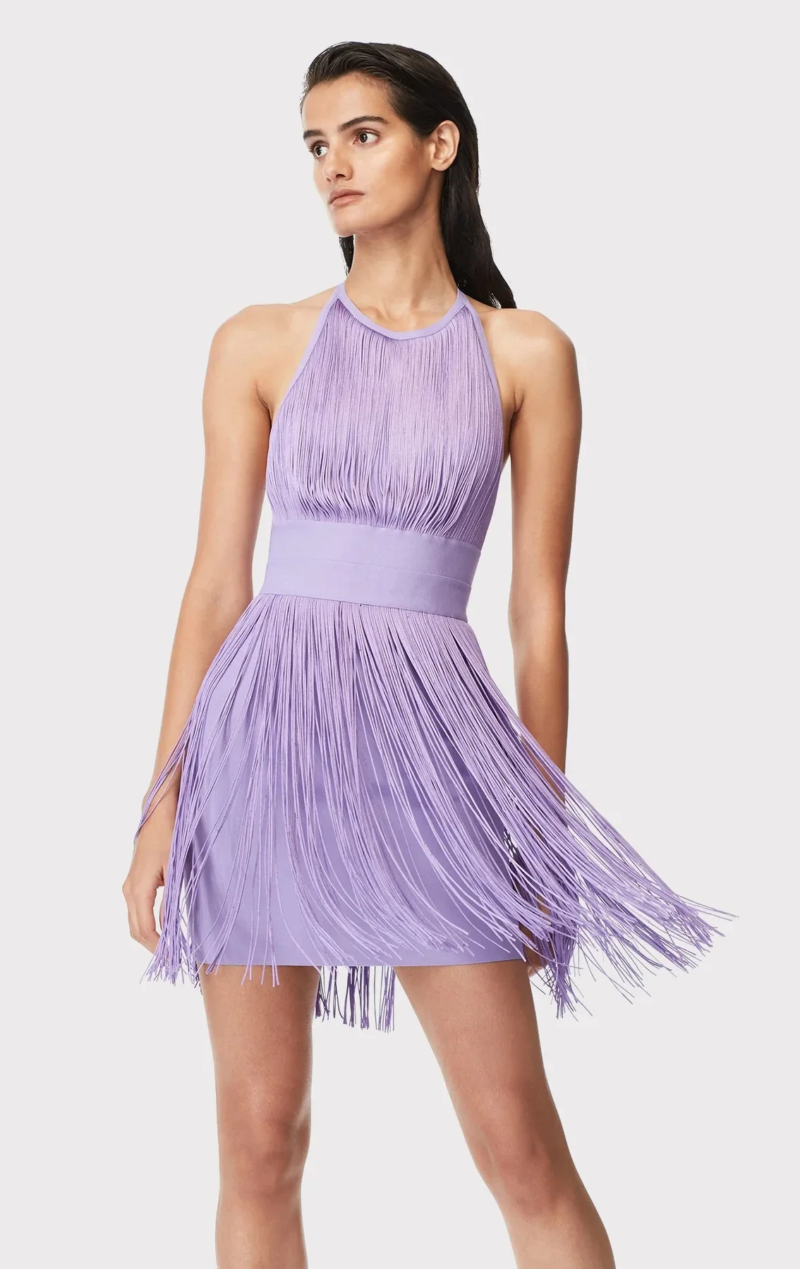 Fringed short halter neck hip mini bandage dress latin dance dress women ballroom dress standard
Fringed short halter neck hip mini bandage dress latin dance dress women ballroom dress standard