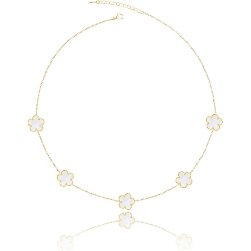 Позолоченное 14-каратным золотом ожерелье с подвеской в виде четырехлистного клевера для женщин, ювелирное украшение с цветком на удачу
Позолоченное 14-каратным золотом ожерелье с подвеской в виде четырехлистного клевера для женщин, ювелирное украшение с цветком на удачу