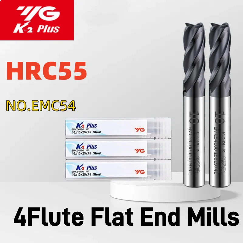 YG HRC55 4 Flute Flat End Mills Integral Alloy Steel Stainless Milling Cutter1 2 2.5 3 3.5 4 5 6 8 10 12 EMC54
YG HRC55 4 Flute Flat End Mills Integral Alloy Steel Stainless Milling Cutter1 2 2.5 3 3.5 4 5 6 8 10 12 EMC54