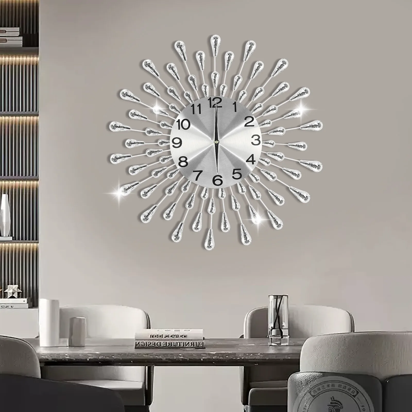 19.7 Inch Large Wall Clock Modern Big Crystal Non-Ticking Quiet Wall Clock Decor
19.7 Inch Large Wall Clock Modern Big Crystal Non-Ticking Quiet Wall Clock Decor