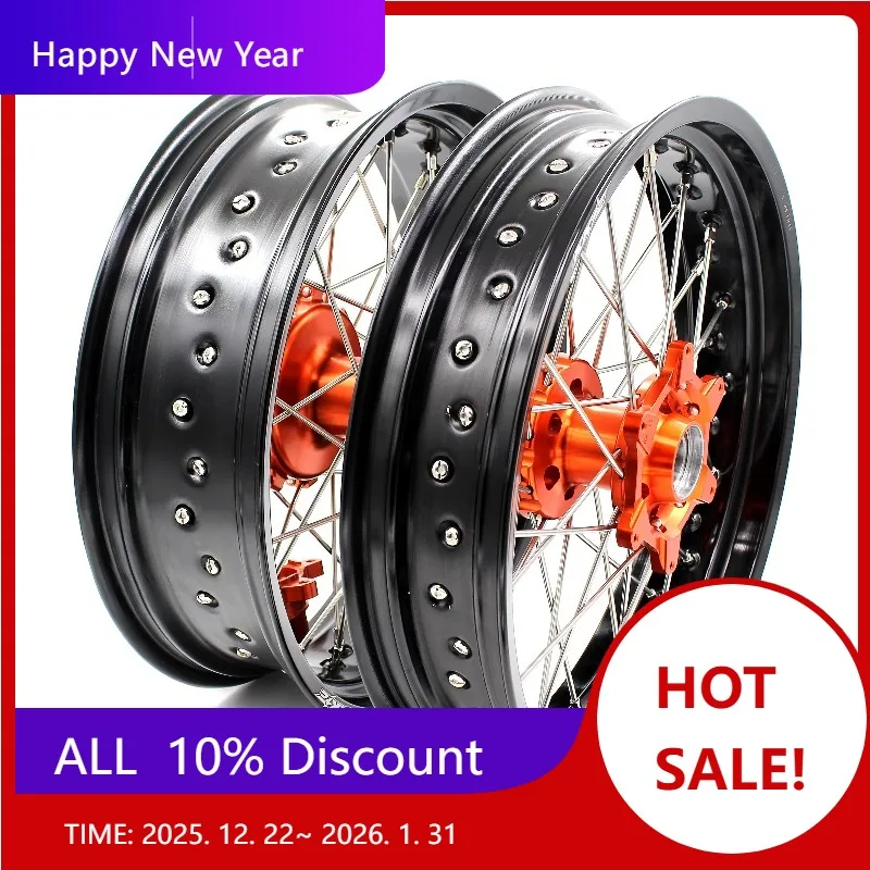 【2025】 Набор 17-дюймовых подушечных приводных колес Supermotard, подходящий для KTM LC4 SUPERMOTO 640 SMC525 SMC660, анодированная оранжевая ступица, черный обод
【2025】 Набор 17-дюймовых подушечных приводных колес Supermotard, подходящий для KTM LC4 SUPERMOTO 640 SMC525 SMC660, анодированная оранжевая ступица, черный обод