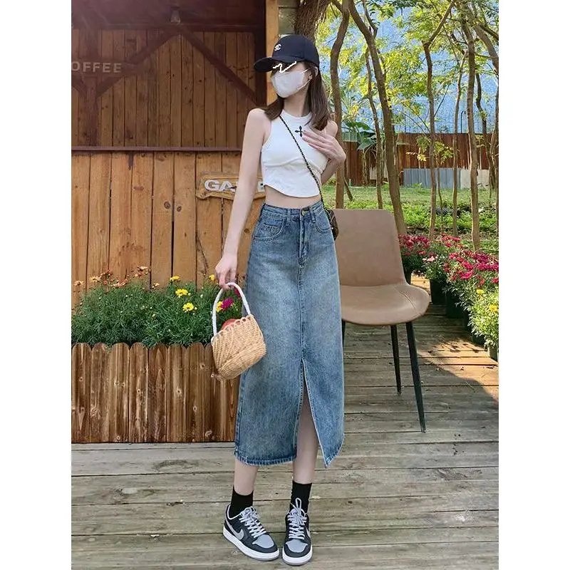 High Waist Asymmetrical Hem Denim Skirt Women's Spring Autumn Slimming Light Blue Wrap around a Line Midi Skirt
High Waist Asymmetrical Hem Denim Skirt Women's Spring Autumn Slimming Light Blue Wrap around a Line Midi Skirt