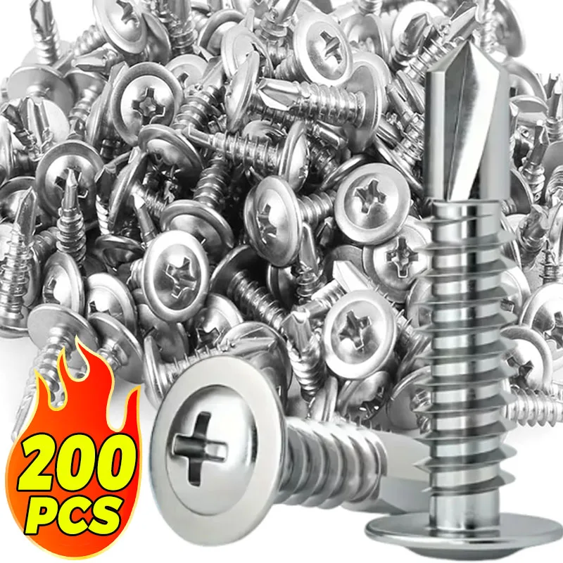 Stainless Steel Self-tapping Screw Large Round Flat Head Self Drilling Screw Fastener for Wood Sheet Metal Repair Assortment Kit
Stainless Steel Self-tapping Screw Large Round Flat Head Self Drilling Screw Fastener for Wood Sheet Metal Repair Assortment Kit