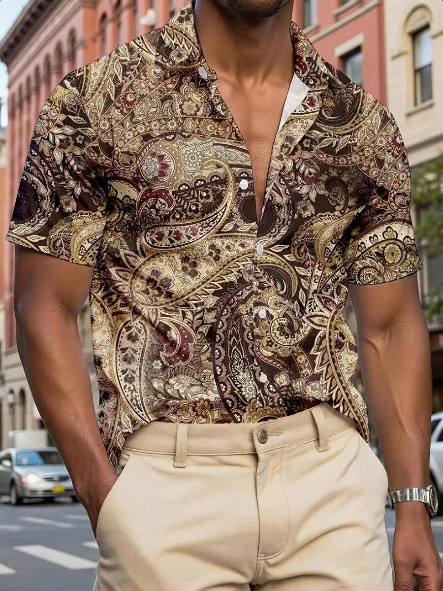 Mens Paisley Floral Print Casual Hawaiian Shirt Short Sleeve Button Up Summer Lightweight
Mens Paisley Floral Print Casual Hawaiian Shirt Short Sleeve Button Up Summer Lightweight