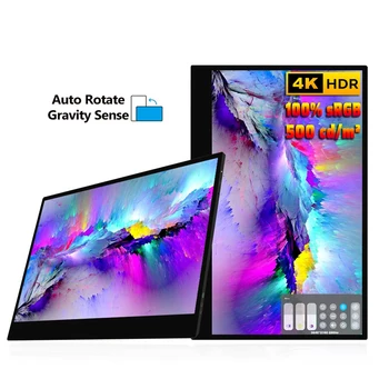 Gravity Sense Auto-Rotate 4K 15.6inch Ultra HD Touching Portable Monitor Display for Phone Switch PS5 PC Computer Second Screen