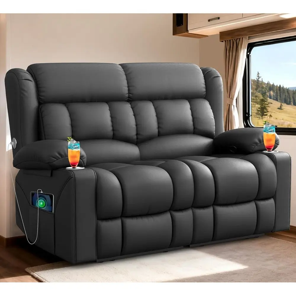Home Theater Reclining Loveseat with USB, Cup Holders, and Storage, Gray
Home Theater Reclining Loveseat with USB, Cup Holders, and Storage, Gray