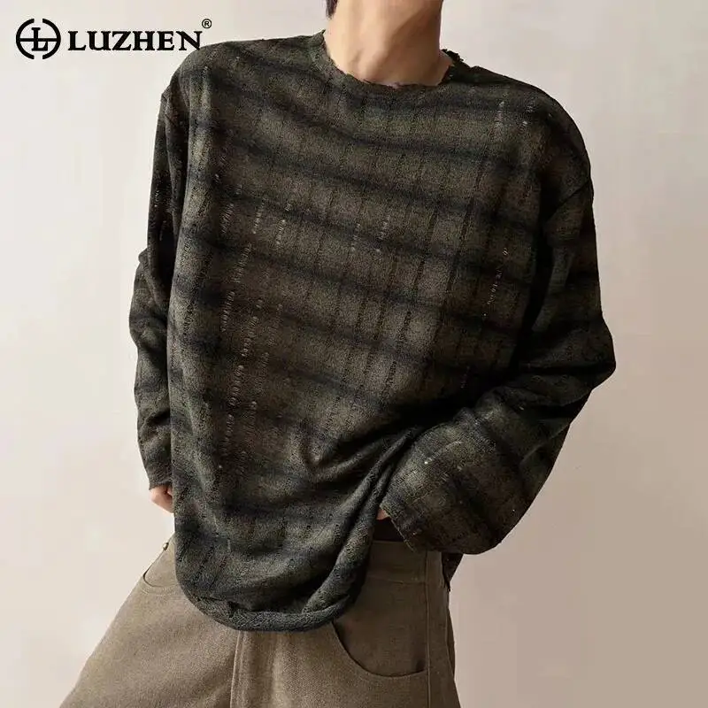 LUZHEN 2026 New Gradient Plaid Printed Loose Handsome Long Sleeve T-shirts Men Fashion High Quality Original Casual Tops JY6671
LUZHEN 2026 New Gradient Plaid Printed Loose Handsome Long Sleeve T-shirts Men Fashion High Quality Original Casual Tops JY6671